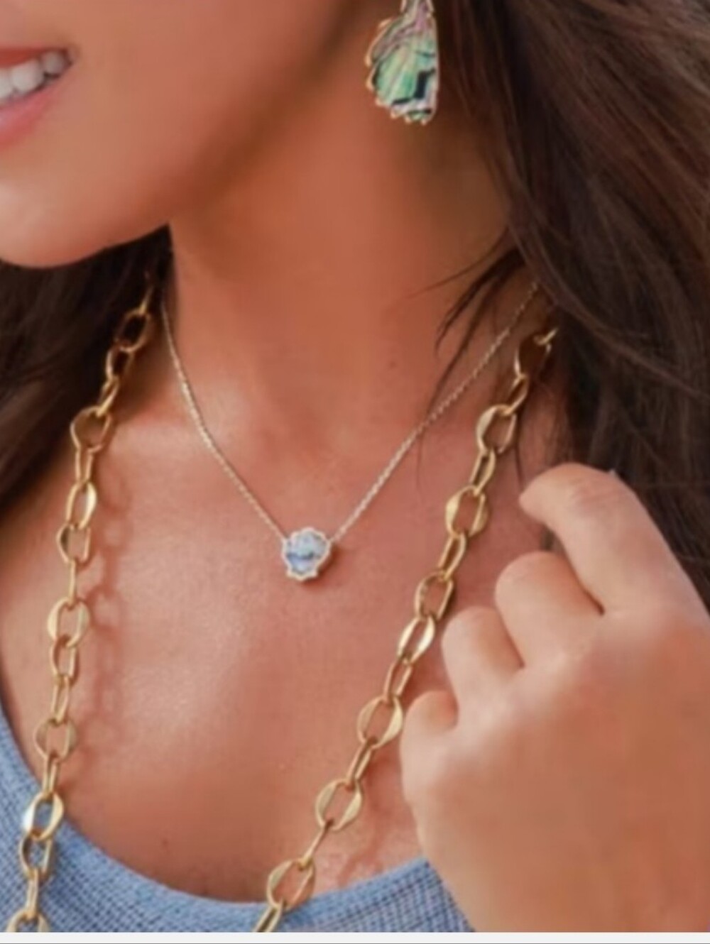 KENDRA SCOTT BRYNNE SHELL PENDANT NECKLACE New